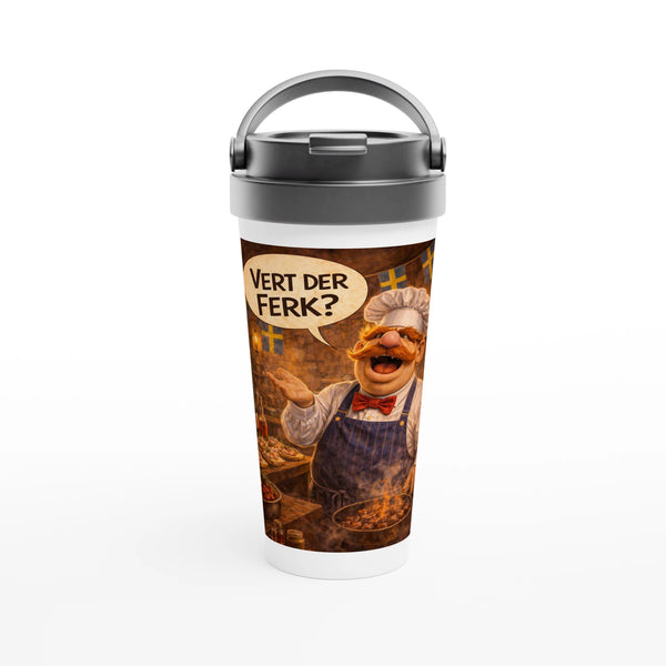 Chef White 15oz Stainless Steel Travel Mug